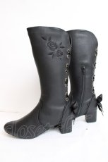 画像2: axes femme / バックレースアップブーツ M 黒 Y-26-07-25-088-AX-SH-SZ-ZY (2)