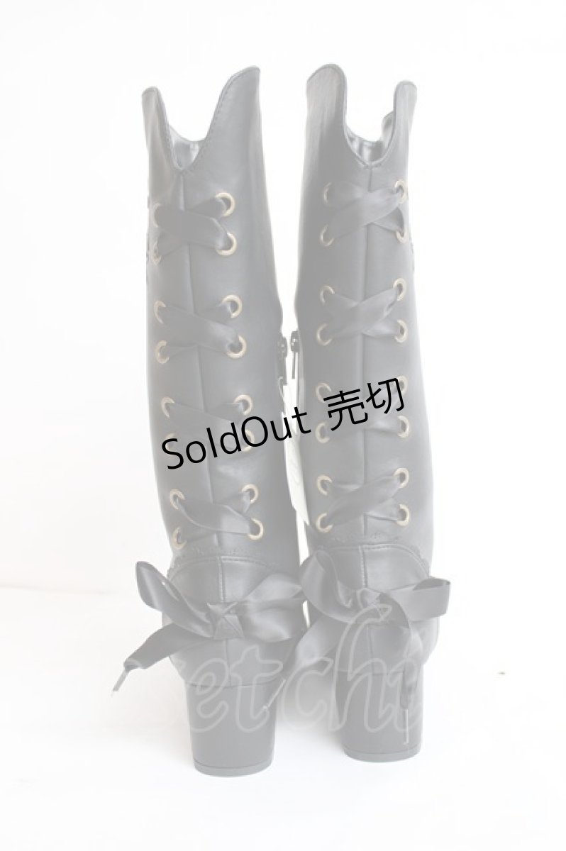 画像3: axes femme / バックレースアップブーツ M 黒 Y-26-07-25-088-AX-SH-SZ-ZY (3)