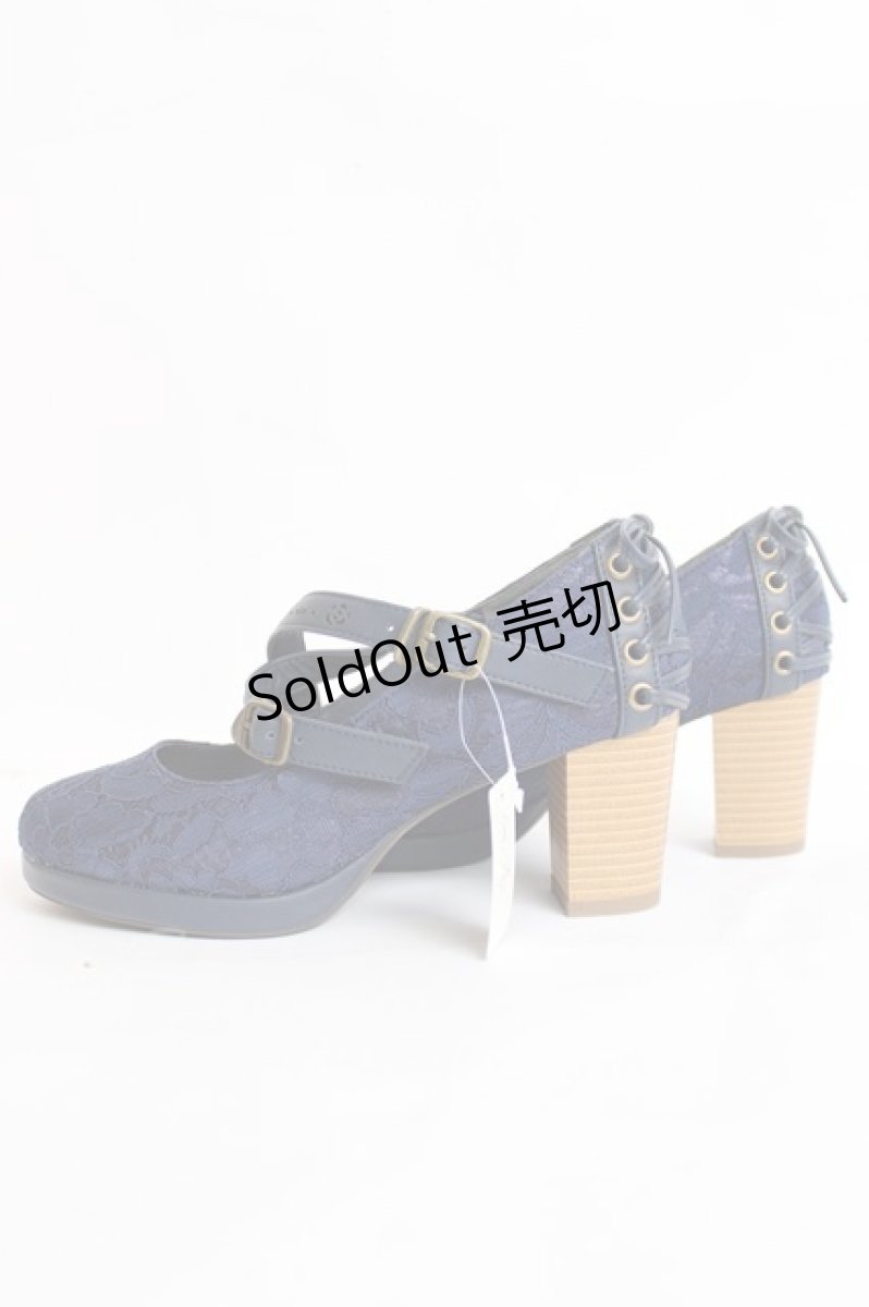 画像2: axes femme / クロスベルトレースパンプス L 紺 Y-26-07-25-010-AX-SH-SZ-ZT0921S (2)