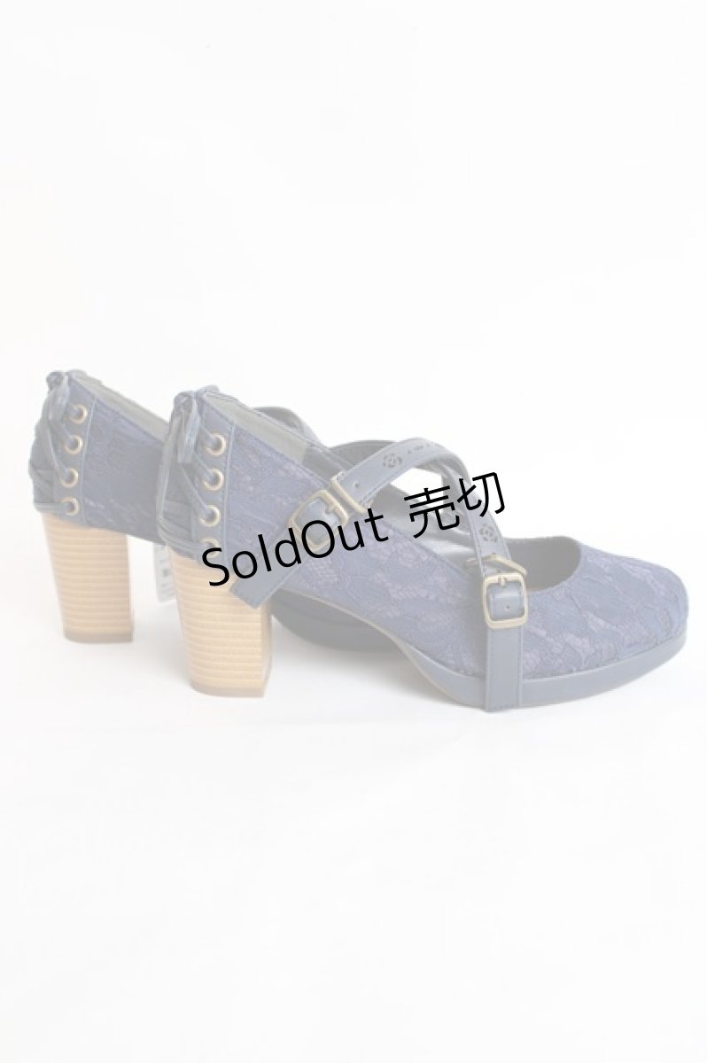 画像4: axes femme / クロスベルトレースパンプス L 紺 Y-26-07-25-010-AX-SH-SZ-ZT0921S (4)