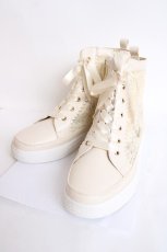画像1: axes femme / レースハイカットスニーカー L 白 Y-26-07-25-002-AX-SH-SZ-ZY (1)