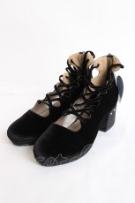 画像1: axes femme kawaii / レースアップバレエパンプス L 黒 Y-26-07-25-013-AX-SK-SZ-ZY (1)
