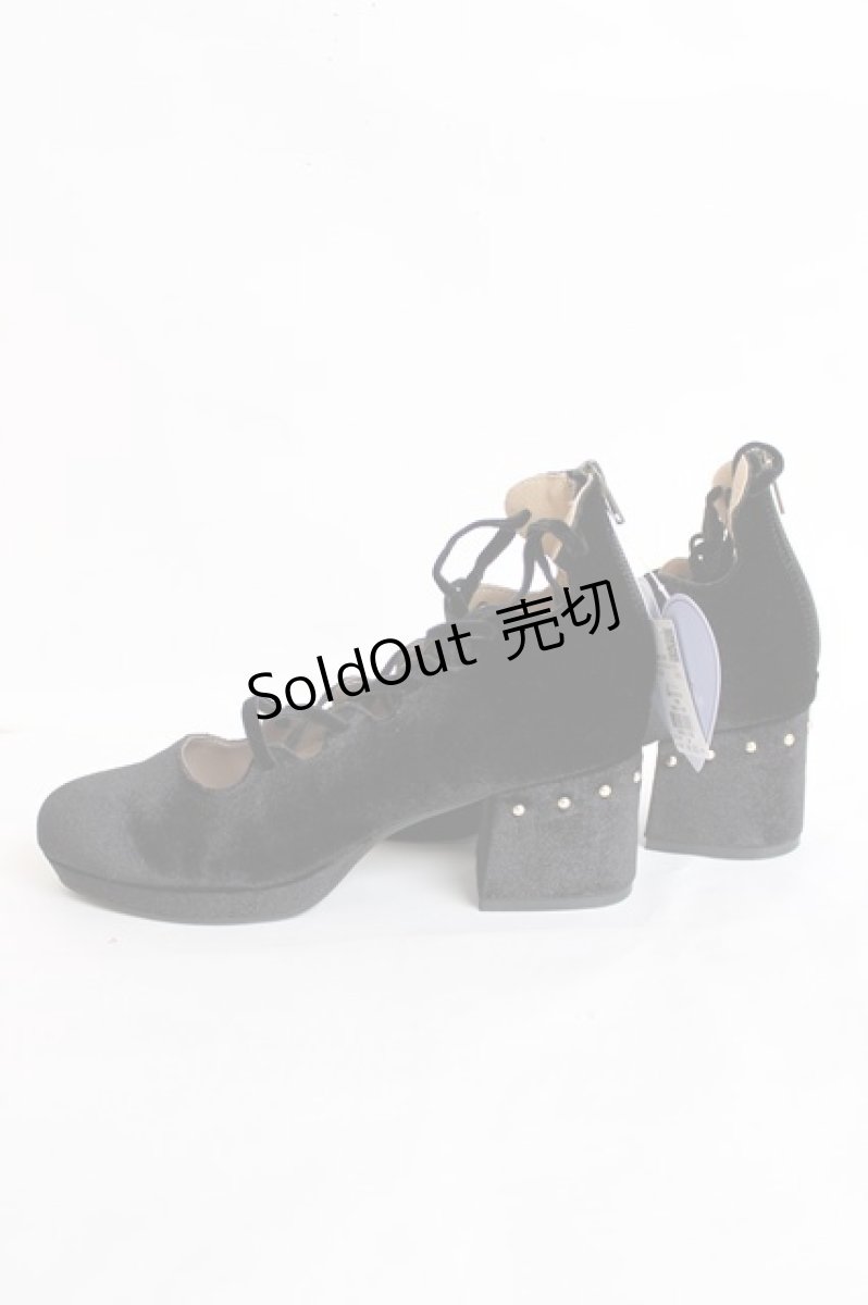 画像2: axes femme kawaii / レースアップバレエパンプス L 黒 Y-26-07-25-013-AX-SK-SZ-ZY (2)