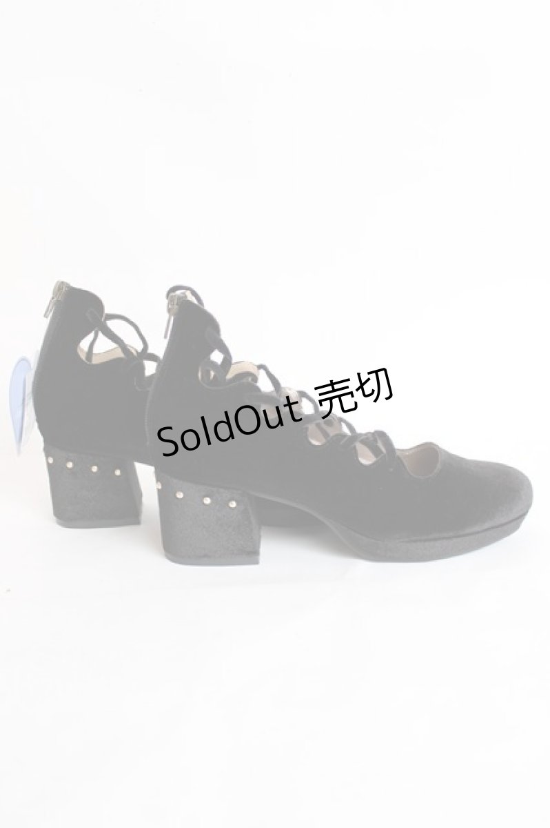 画像4: axes femme kawaii / レースアップバレエパンプス L 黒 Y-26-07-25-013-AX-SK-SZ-ZY (4)