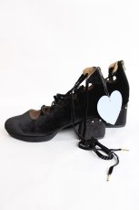 画像2: axes femme kawaii / レースアップバレエパンプス L 黒 Y-26-07-25-014-AX-SK-SZ-ZY (2)