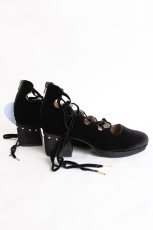 画像4: axes femme kawaii / レースアップバレエパンプス L 黒 Y-26-07-25-014-AX-SK-SZ-ZY (4)