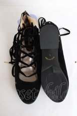 画像5: axes femme kawaii / レースアップバレエパンプス L 黒 Y-26-07-25-014-AX-SK-SZ-ZY (5)