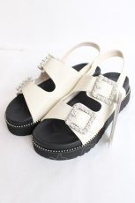 画像1: axes femme / ビジューフッドヘッドサンダル L 白 Y-26-07-25-016-AX-SH-SZ-ZY (1)