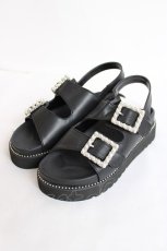 画像1: axes femme / ビジューフッドヘッドサンダル L 黒 Y-26-07-25-017-AX-SH-SZ-ZY (1)