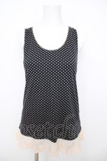 画像1: Franche Lippee / 裾バラレースドットタンクトップ M 黒 Y-26-07-26-001-LO-TO-SZ-ZY (1)