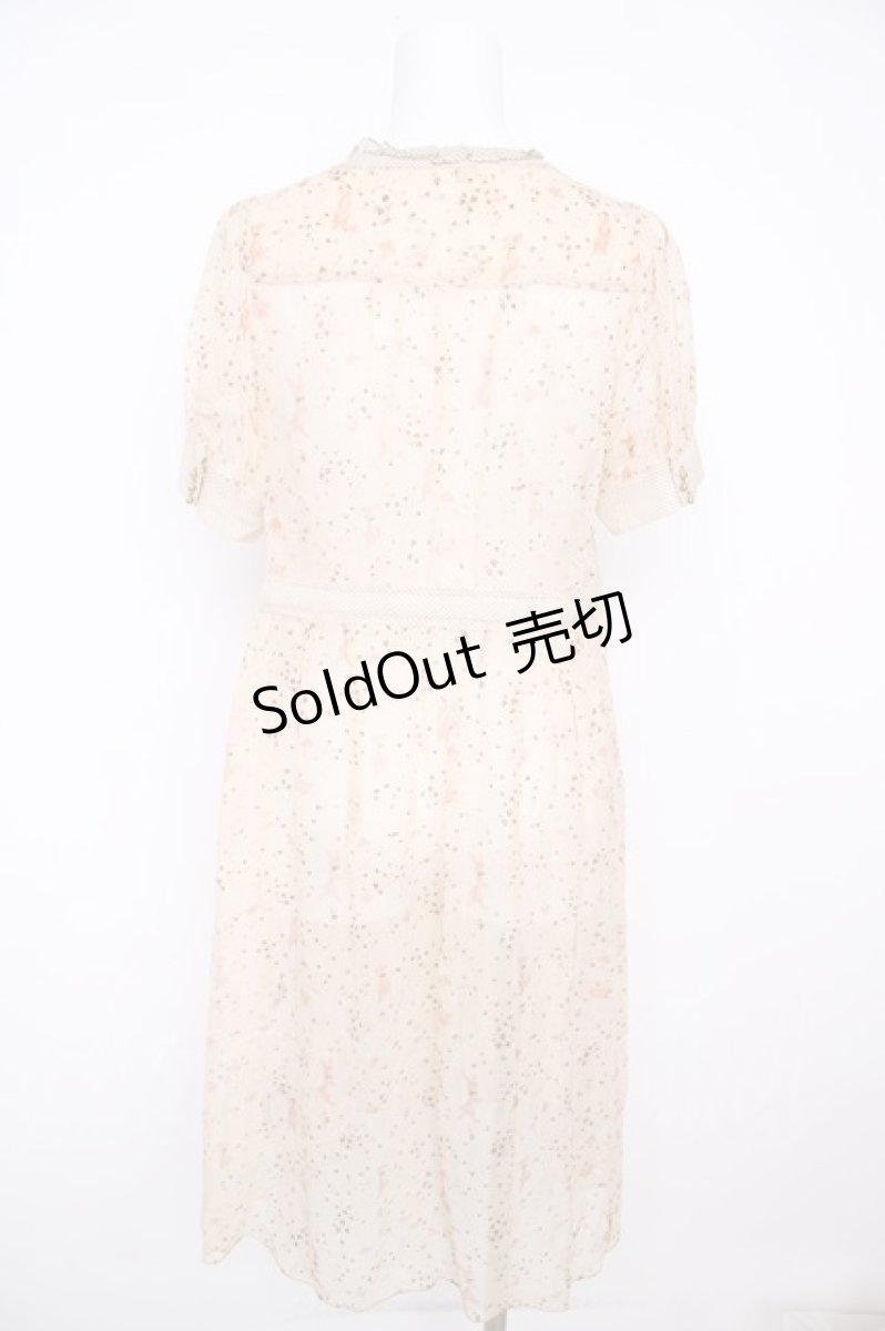 画像2: franche lippee black / アニマルはかなげワンピース M 生成り Y-26-07-26-039-LO-OP-SZ-ZY (2)