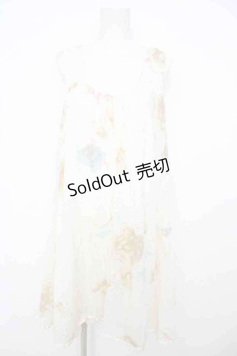 画像1: Franche Lippee / ぼんやりノースリワンピース M ミルク Y-26-07-26-042-LO-OP-SZ-ZY (1)