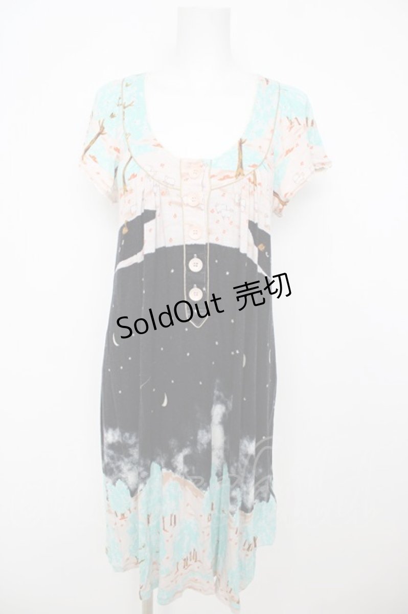 画像1: Franche Lippee / おやすみワンピース M 黒 Y-26-07-26-054-LO-OP-SZ-ZT798 (1)