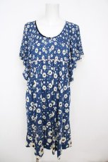 画像1: franche lippee black / フローラルぞうさんはねワンピース M 青 Y-26-07-26-055-LO-OP-SZ-ZY (1)