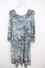画像1: Franche Lippee / フラワー柄ワンピース M 紺 Y-26-07-26-056-LO-OP-SZ-ZY (1)