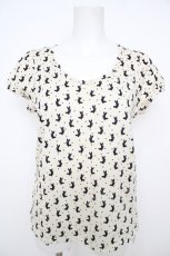 画像1: franche lippee black / うさぎドットカットソー M 黒 Y-26-07-26-007-LO-TO-SZ-ZY (1)