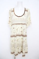 画像1: franche lippee black / らくがきボーダーワンピース M 生成り Y-26-07-26-068-LO-OP-SZ-ZY (1)