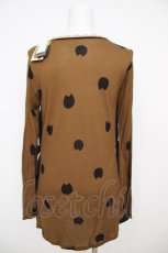 画像2: franche lippee black / まるねこ切り替えワンピース M カーキブラウン Y-26-07-26-072-LO-OP-SZ-ZY (2)