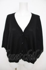 画像1: franche lippee black / シフォンコンビニットカーディガン M 黒 Y-26-07-26-013-LO-TO-SZ-ZY (1)