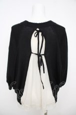 画像2: franche lippee black / シフォンコンビニットカーディガン M 黒 Y-26-07-26-013-LO-TO-SZ-ZY (2)