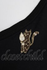 画像3: franche lippee black / ねこ刺繍カットソー M 黒 Y-26-07-26-018-LO-TO-SZ-ZY (3)