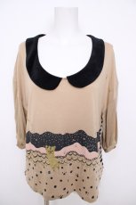 画像1: franche lippee black / とびつきねこまる衿トップス M ベージュ Y-26-07-26-020-LO-TO-SZ-ZY (1)