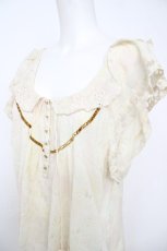 画像3: Cherir la femme / お花刺繍衿もりブラウス M 生成り Y-26-07-26-021-LO-BL-SZ-ZY (3)