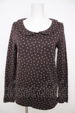 画像1: Franche Lippee / ドット柄まる衿プルオーバー M こげ茶 Y-26-07-26-035-LO-TO-SZ-ZY (1)