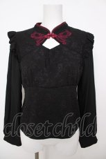 画像1: axes femme POETIQUE / チャイナバタフライ刺繍ブラウス  黒 Y-26-07-27-053-AX-BL-SZ-ZY (1)