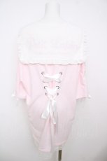 画像2: NOEMIE / バブうさ袖スピンドルセーラーチュニックTシャツ  ピンク Y-26-07-27-067-LO-OP-SZ-ZY (2)