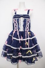 画像1: BABY,THE STARS SHINE BRIGHT / Eternal Ribbon Featheryジャンパースカート  ネイビー Y-26-07-27-076-BA-OP-SZ-ZY (1)
