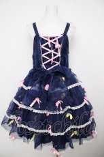画像2: BABY,THE STARS SHINE BRIGHT / Eternal Ribbon Featheryジャンパースカート  ネイビー Y-26-07-27-076-BA-OP-SZ-ZY (2)