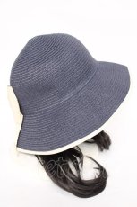 画像4: axes femme / リボンポケッタブルUVHAT 57.5cm 紺 Y-26-07-27-012-AX-AC-SZ-ZY (4)