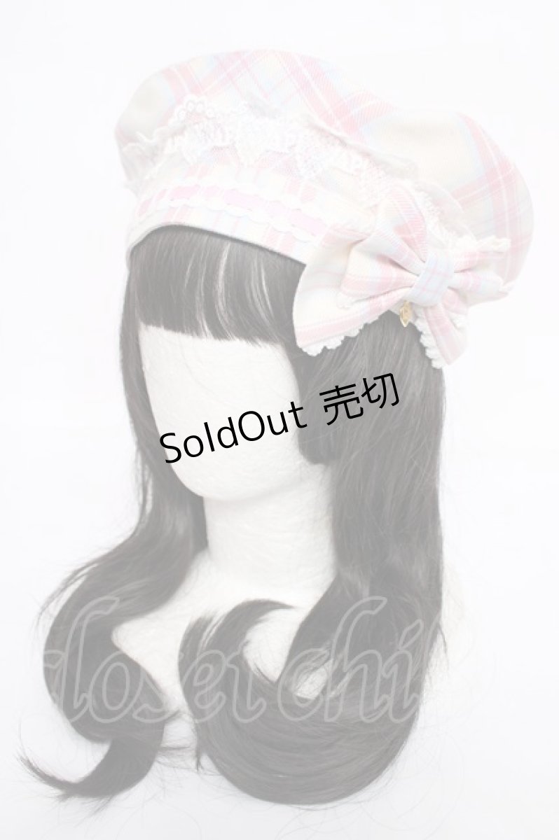 画像2: Angelic Pretty / Sugaryタータンチェックベレー  アイボリー Y-26-07-27-013-AP-AC-SZ-ZY (2)