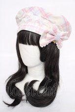 画像2: Angelic Pretty / Sugaryタータンチェックベレー  アイボリー Y-26-07-27-013-AP-AC-SZ-ZY (2)