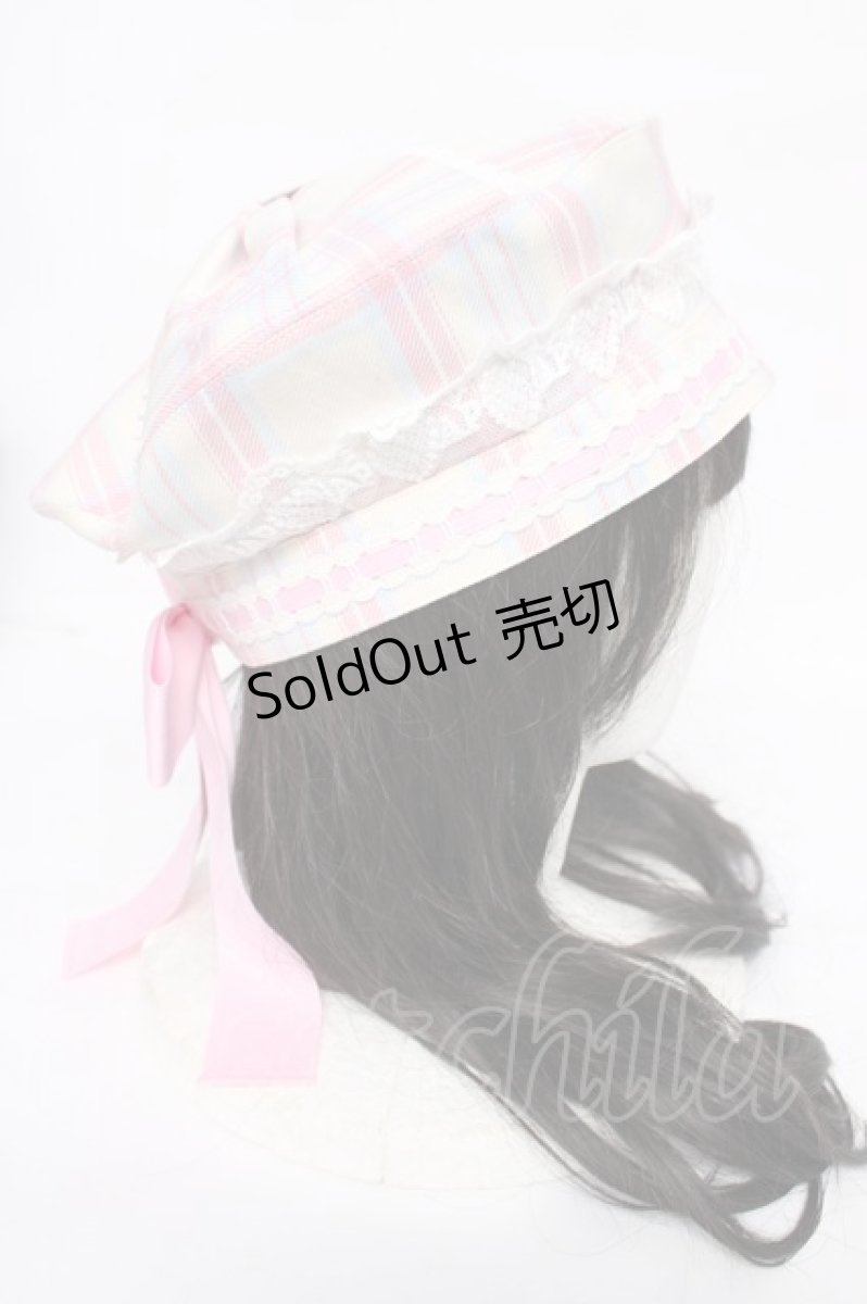 画像4: Angelic Pretty / Sugaryタータンチェックベレー  アイボリー Y-26-07-27-013-AP-AC-SZ-ZY (4)