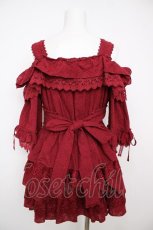 画像2: Vallee lys / Precious Embroidered Lace Mini Dress  ボルドー Y-26-07-27-087-GO-OP-SZ-ZY (2)
