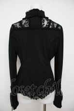 画像2: Rozen Kavalier / レース切替刺繍スタンドカラーブラウス  黒 Y-26-07-27-108-OO-TO-SZ-ZY (2)