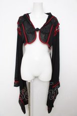 画像1: Ozz oneste / フード付きメッシュチュール着物袖ボレロ  黒 Y-26-07-27-124-OO-TO-SZ-ZY (1)