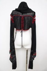 画像2: Ozz oneste / フード付きメッシュチュール着物袖ボレロ  黒 Y-26-07-27-124-OO-TO-SZ-ZY (2)