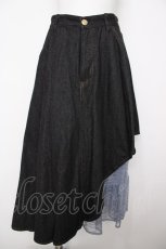 画像1: axes femme POETIQUE / デニム×レースアシメスカート M 黒 Y-26-07-27-138-AX-SK-SZ-ZY (1)
