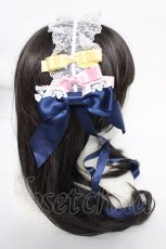 画像3: BABY,THE STARS SHINE BRIGHT / Eternal Ribbon Featheryヘッドドレス  ネイビー Y-26-07-27-018-BA-AC-SZ-ZY (3)