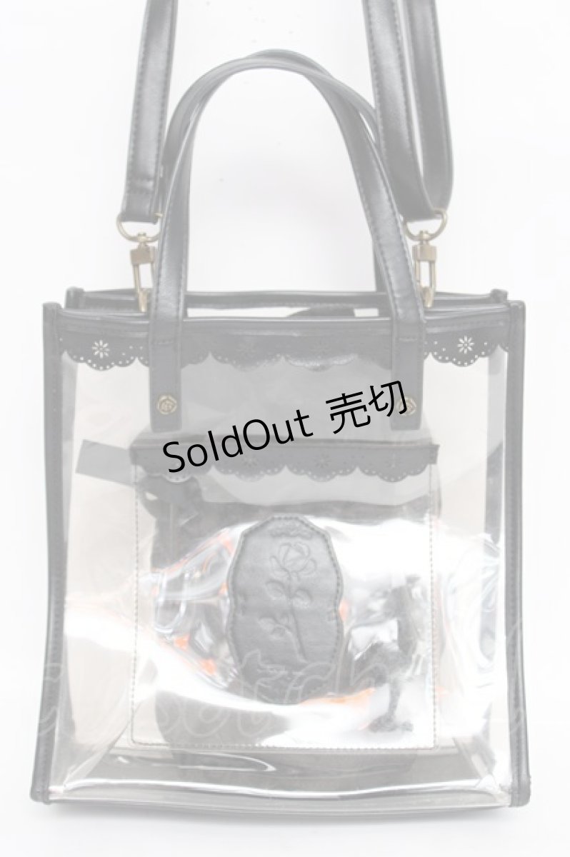 画像1: axes femme POETIQUE / ローズワッペンＰＶＣバッグ  黒 Y-26-07-27-020-AX-BG-SZ-ZT0730Y (1)
