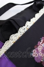 画像4: axes femme / バイカラーイニシャルトート  黒×紫 Y-26-07-28-041-AX-BG-SZ-ZY (4)