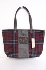 画像1: axes femme / チェックトートバッグ  ワイン Y-26-07-28-044-AX-BG-SZ-ZY (1)
