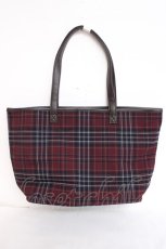 画像2: axes femme / チェックトートバッグ  ワイン Y-26-07-28-044-AX-BG-SZ-ZY (2)