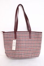 画像2: axes femme / チェック柄トートバッグ  ワイン Y-26-07-28-046-AX-BG-SZ-ZY (2)
