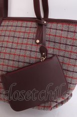 画像3: axes femme / チェック柄トートバッグ  ワイン Y-26-07-28-046-AX-BG-SZ-ZY (3)