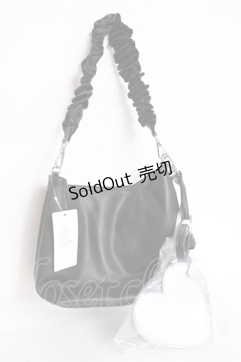 画像1: axes femme / ハートポーチ付2Wayバッグ  黒 Y-26-07-28-006-AX-BG-SZ-ZTK047 (1)