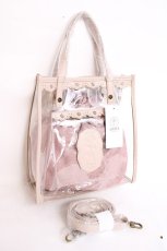 画像1: axes femme POETIQUE / ローズワッペンＰＶＣバッグ  淡ピンク Y-26-07-28-051-AX-BG-SZ-ZY (1)